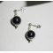 Pendientes de hematites de 10 mm en plata de ley 925