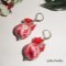 Pendientes de perlas flor rojas con cuentas de cristal