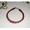 Pulsera de piedra hematites con cuentas de cristal rojo y plata 925