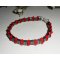 Pulsera de piedra hematites con cuentas de cristal rojo y plata 925