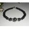 Pulsera con piedras de hematites y plata 925