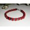 Pulsera de piedra hematites con cuentas de cristal rojo y plata 925