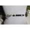 Original pulsera de alas con pequeñas cuentas de cristal negro en cadena de plata 925