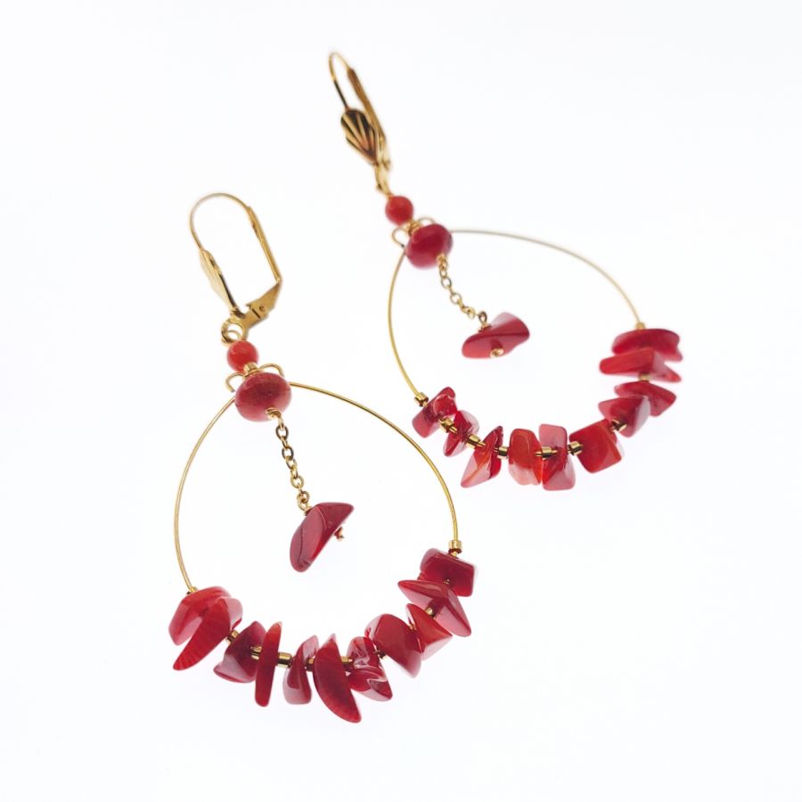 Pendientes de gorgona roja 