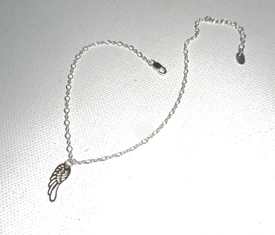 Bracelet/chaine de cheville avec aile sur chaine argent 925