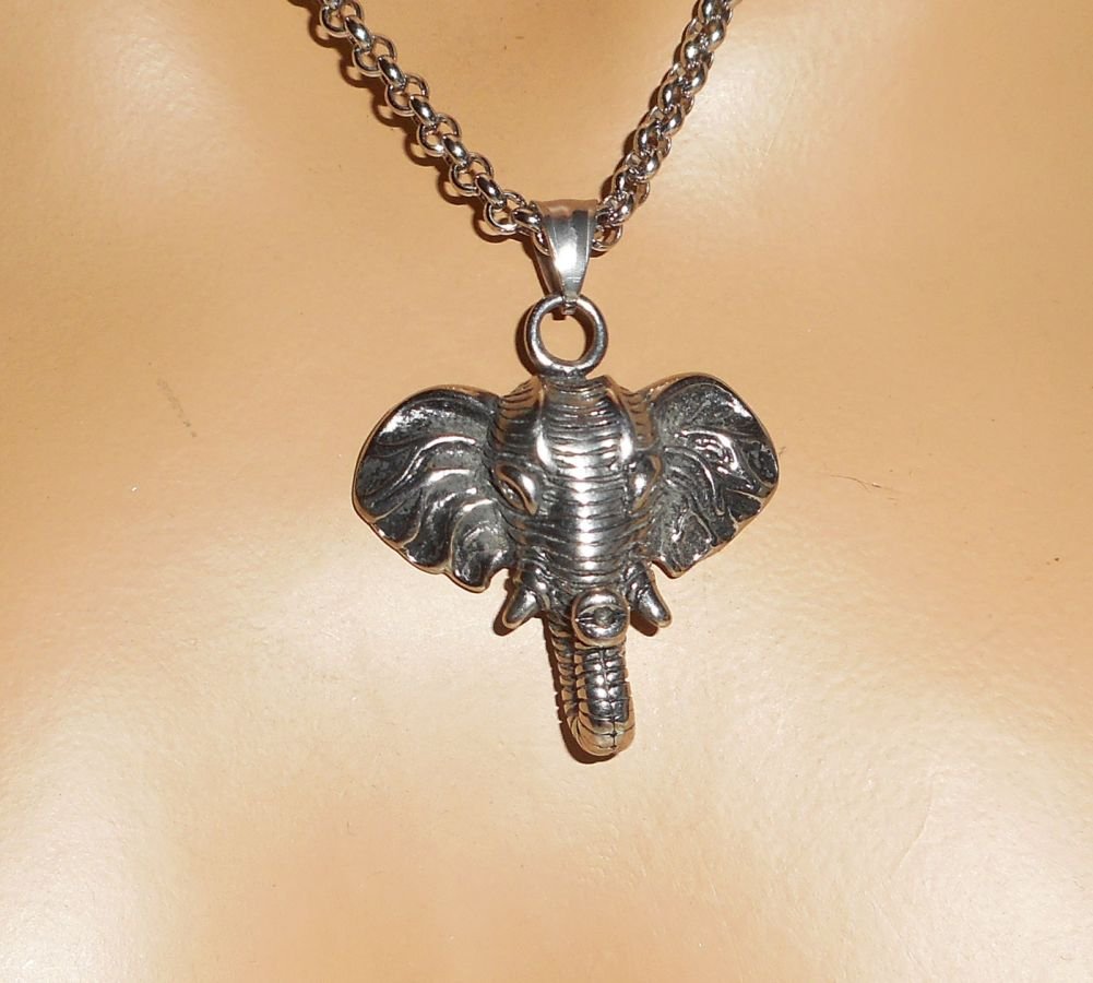 Collar de elefante con cadena de acero inoxidable