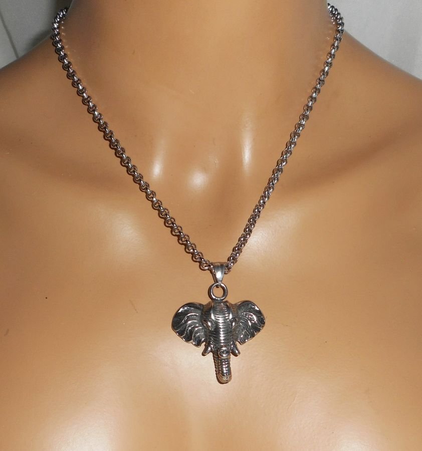 Collar de elefante con cadena de acero inoxidable