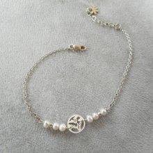 Pulsera de perlas cultivadas con árbol de la vida en plata 925