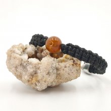 Pulsera de cuerda tejida con ágata marrón