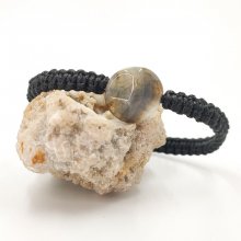 Pulsera de cuerda tejida con piedra de ágata azul