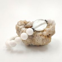 Pulsera de hombre en concha blanca y nácar