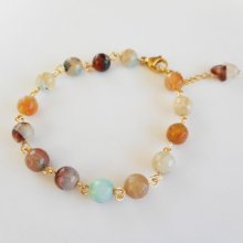 Pulsera con piedras de ágata facetadas multicolores